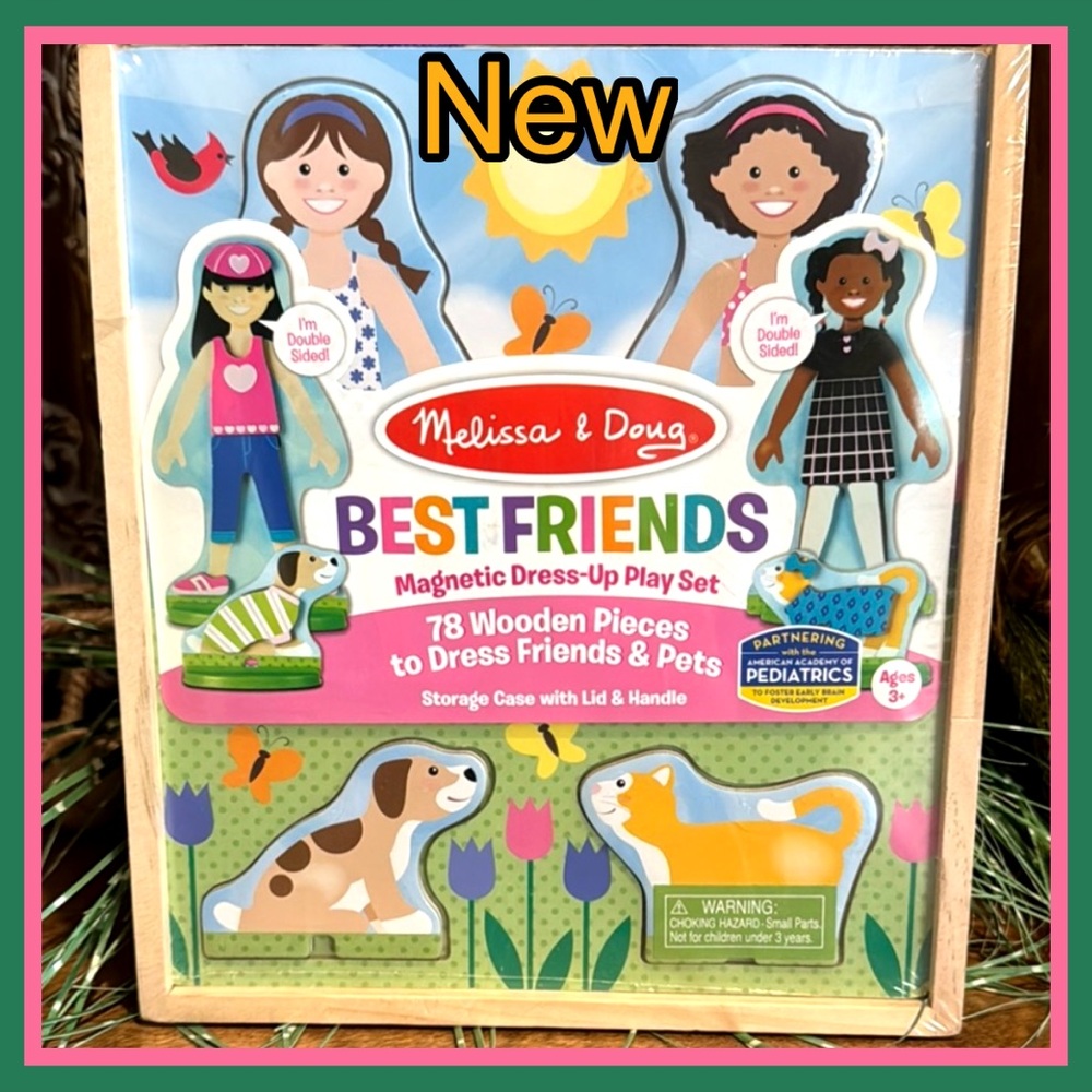 💕NWT- MELISSA & DOUG Best Friends Wooden Magnetic Doll Dress-Up-Ages 3 & up